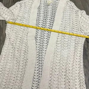 Matilda Jane Cream Crochet Open Knit Long Duster Cardigan Sweater S thumbnail 2