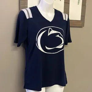 Colosseum Navy White Penn State Nittany Lions Short Sleeve V-Neck T-Shirt- Small thumbnail 3