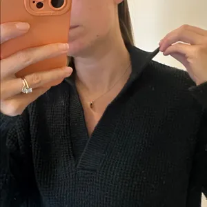 Aerie Black oversized v-neck with collar sweater thumbnail 2