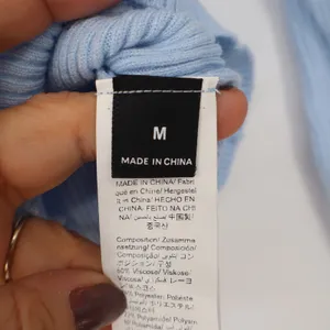 Unbranded Sweater Womens M Light Blue Ribbed Mock Neck Excellent thumbnail 2