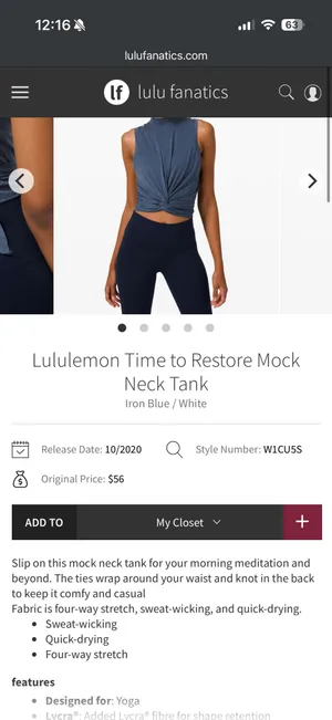 Lululemon Tank thumbnail 6