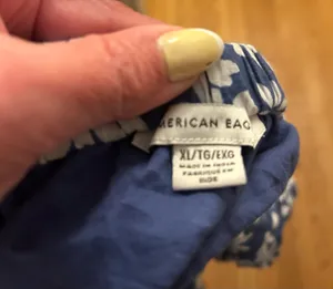 American Eagle Blue Daisy Gauzy Off Shoulder Crop Top Size XL thumbnail 3