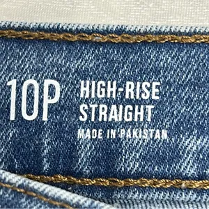 NWT a.n.a size 10p high rise straight Blue denim Jeans Distressed raw hem thumbnail 4