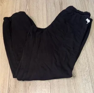PINK Victoria's Secret Black Fleece Jogger Pants women’s sweatpants thumbnail 1