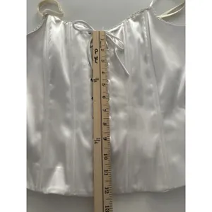 Lace Up Corset Top Size 10 White Spaghetti Straps Renaissance Regency Victorian thumbnail 4