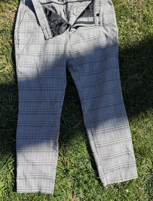 Zara Women's Black and White Plaid Pants thumbnail 1