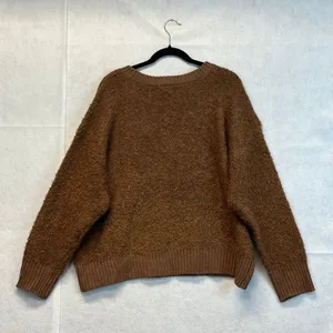 NWT a.n.a Plus Womens Crew Neck Long‎ Sleeve Pullover Sweater XXL Brown Boxy Fit thumbnail 12