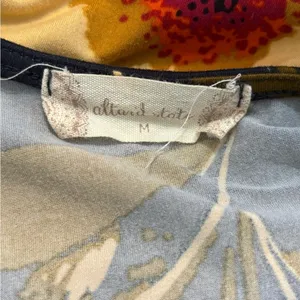 Altar'd State Orange and Yellow V-Neck Bishop Sleeve Sundress thumbnail 5