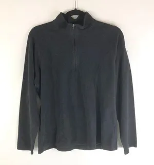 LL Bean Womens Pullover Sweater Half-Zip Fleece Long Sleeve Mock Neck Black M thumbnail 1