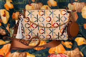 Calvin Klein CK Logo Crossbody Bag Coin Purse Multicolor 2-in-1 NWT thumbnail 1