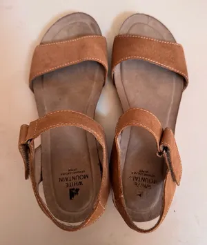 White Mountain Haines Sandals‎ Wedge Heel Shoes Tan Suede Cork Womens Size 7.5 M thumbnail 1