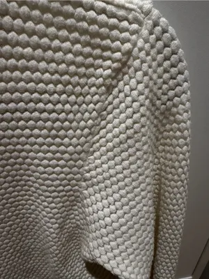 Milly Ivory Textured Crewneck Sweater thumbnail 4