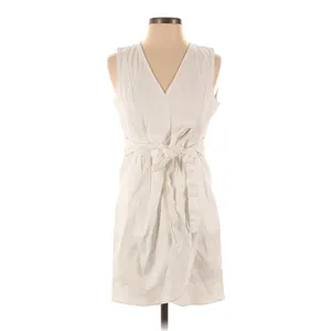 Marissa Webb Collective White Belted Tie Waist Wrap Skirt Dress Women's Size S thumbnail 9