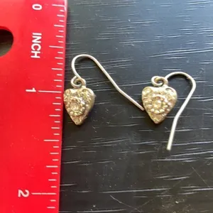 Silver heart earrings thumbnail 3