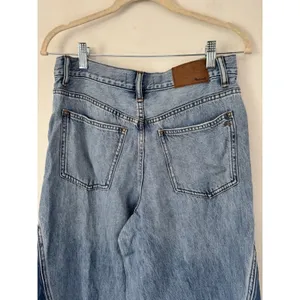 NWD Madewell Wide Sweep Jeans Parson Wash Airy Denim Size 25 Wide Leg Two Tone thumbnail 8