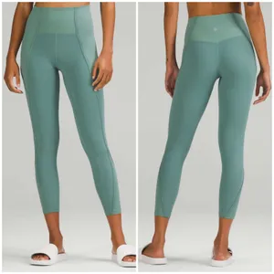 Lululemon Align Pant Ribbed Panel High Rise 25" Tidewater Teal Size 8 Yoga Gym thumbnail 2