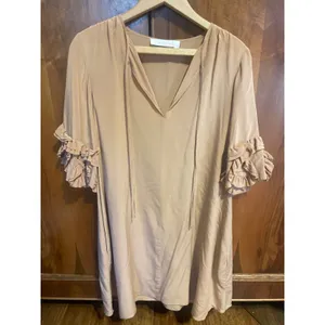 SEE by CHLOE Luxe Silk Mini Dress Dusty Nude 36 Small S LUXURY FEMININE Pockets thumbnail 8