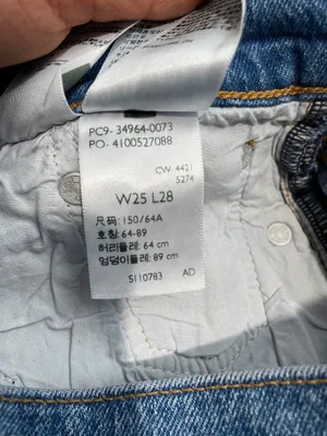 Levi's Straight Leg Blue Denim Jeans, Size 25x28 thumbnail 6