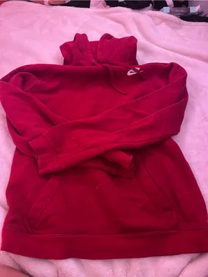 Nike Red Women's Pullover Hoodie with Small Swoosh thumbnail 1