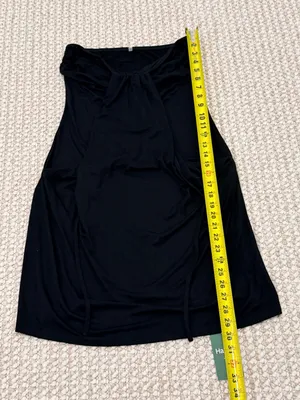 HALARA Halter Tie Back Mini Resort Dress with Pockets size Medium black NEW thumbnail 6