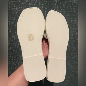 NIB TORY BURCH DOUBLE T SPORT LOGO SLIDE SHOE light cream gold 7.5 thumbnail 9