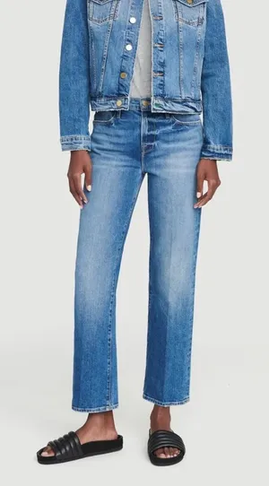 Frame Le High Straight High Rise Jeans in Hagen thumbnail 1