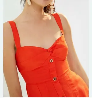 Maeve Anthropologie nwt Tangerine twist front mono dress size XS thumbnail 2