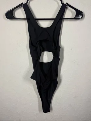 For Love & Lemons Keyhole Cutout Front Ribbed Bodysuit Sz XS thumbnail 3