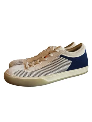 Rothy’s The Court Sneaker Cream Navy Knit Lace-Up Shoes Women’s Size 9 thumbnail 3