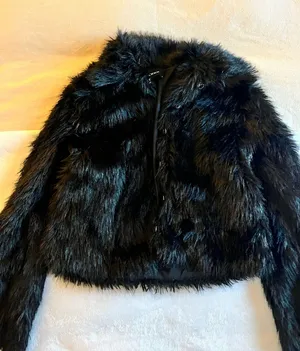 Cider Black Faux Fur coat size small thumbnail 1
