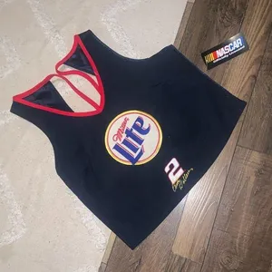 Miller lite nascar Kenny Wallace tank corset blouse Nwt sports athletic beer y2k thumbnail 1