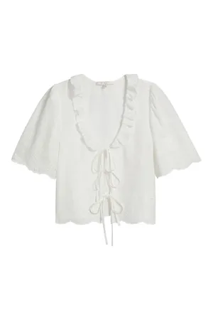 WAYF Eyelet Crop Top thumbnail 4