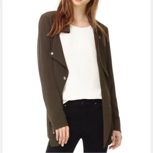 Aritzia Wilfred Mayet Crepe Jacket in Olive Green Size XXXS thumbnail 2