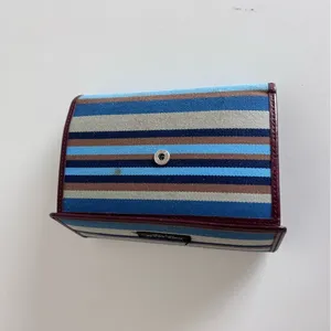 Kate‎ Spade Vintage Tri-fold Blue Brown Striped Wallet thumbnail 6