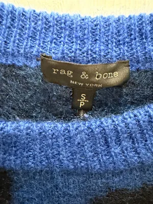 Rag & Bone Blue Leopard Print Mohair Sweater Size Small thumbnail 4