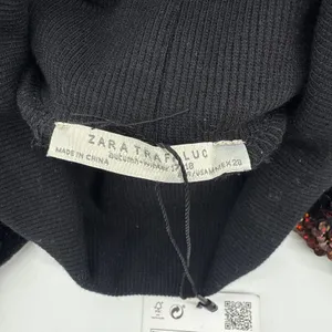 NWT Zara Trafaluc Black w/ Red Sequin Turtleneck Sweater Women's Size‎ Medium thumbnail 6
