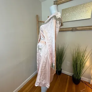 Victoria’s Secret 2nd Skin Liquid Satin Regency Robe Chantilly Lace Rare PS VTG thumbnail 8
