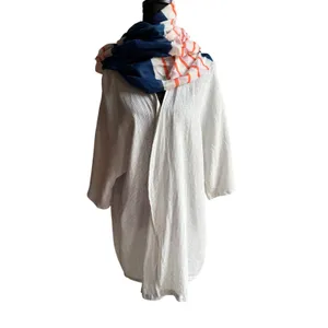 Tahari Linen Blend Open Front Cardigan Wrap One Size Coastal Resort Cover Up thumbnail 12