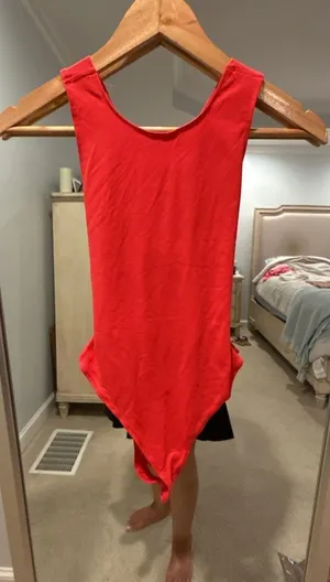 Intimately Free People Solid Red Sleeveless Criss-Cross Back Bodysuit thumbnail 1