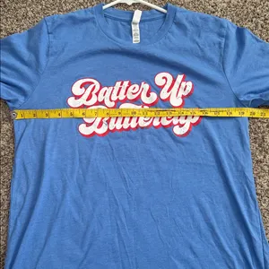 Bella Canvas Women’s Baseball Softball Blue Short Sleeve‎ Shirt Size Large thumbnail 5
