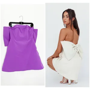 Miou Muse Purple Strapless Bow Back Mini Dress Size Small NWT Cocktail Party thumbnail 2