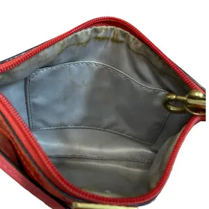 Coach Papaya Bright Orange Quilt Embossed Logo Monogram Pouch Wristlet OS thumbnail 3