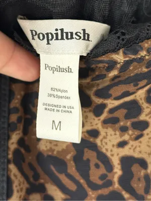 Popilush Shapewear Sculpting Leopard Mesh Detachable Strap Corset Top Sz M thumbnail 6