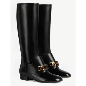 Gucci Interlocking GG Chain Patent Leather Knee‎ Boots thumbnail 2