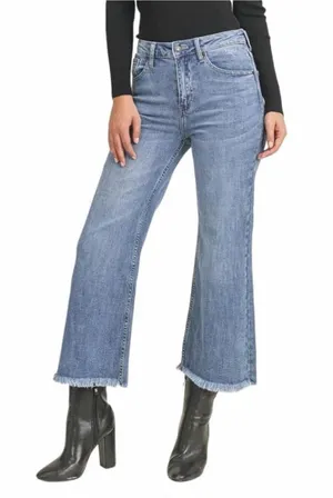 Risen Jeans High Waisted Frayed Hem Wide Leg Jeans Size 5/27 thumbnail 1