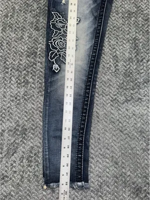 Miss Me Womens Ankle Skinny Medium Wash Embroidered Mid Rise Sz 25 thumbnail 11