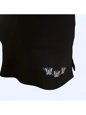 Vintage Y2K Rave City black coquette butterfly mini skirt Size Medium 🖤 thumbnail 3