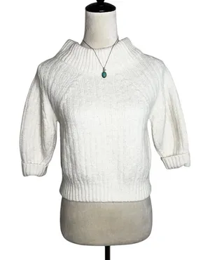 3.1 Phillip Lim Wool Alpaca Blend Cropped Mock Neck Sweater S | Quiet‎ Luxury thumbnail 1