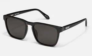 NIB Quay Unplugged 56mm Polarized Square Sunglasses black unisex thumbnail 1