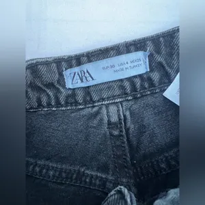 Zara Black washed Frayed Hem Jeans thumbnail 5